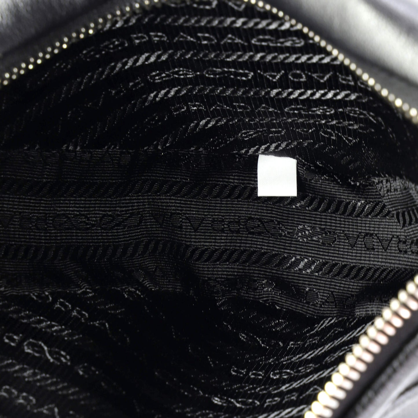 Prada Triangle Logo Wristlet Pouch Embossed Leather