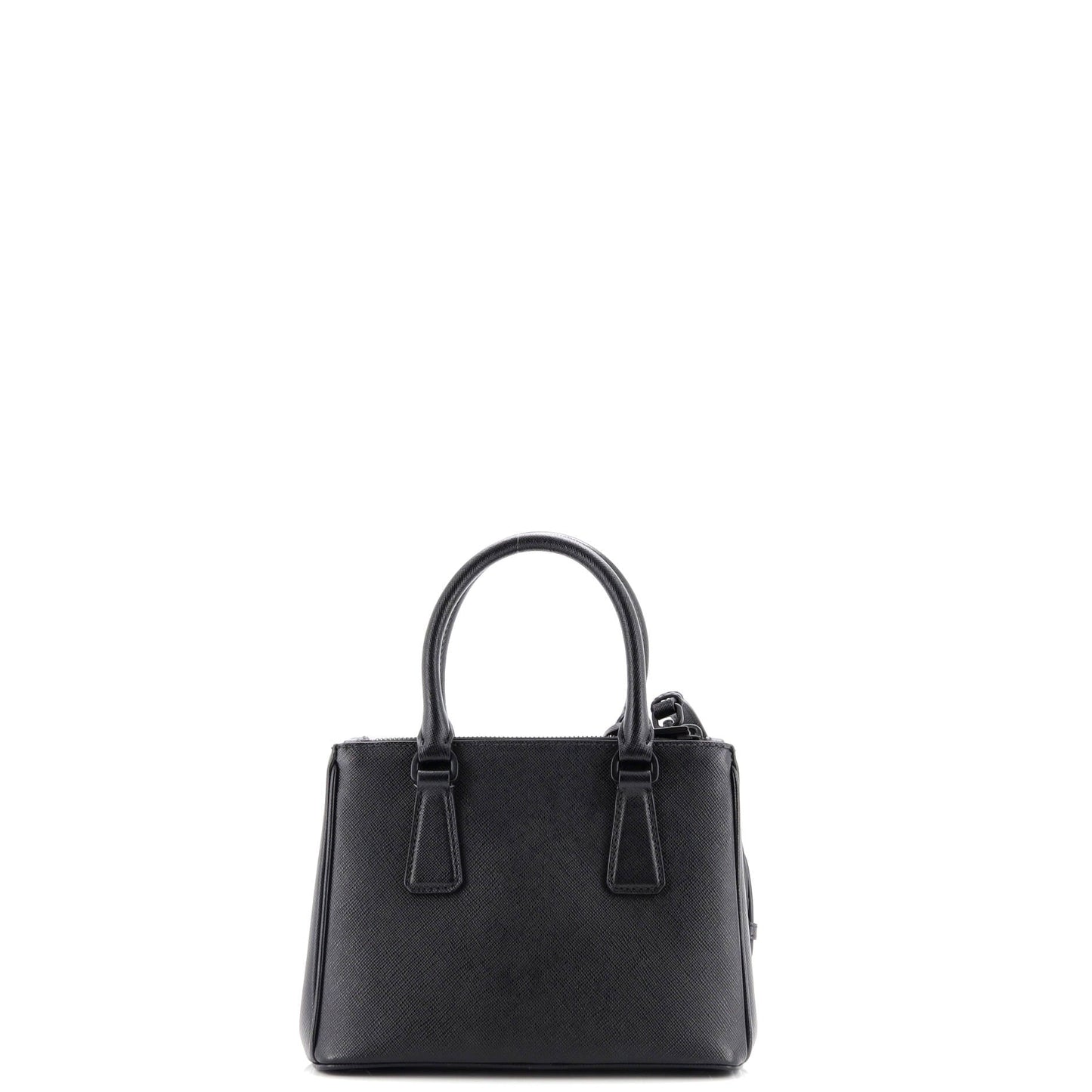 Prada Monochrome Galleria Double Zip Tote Saffiano Leather Mini