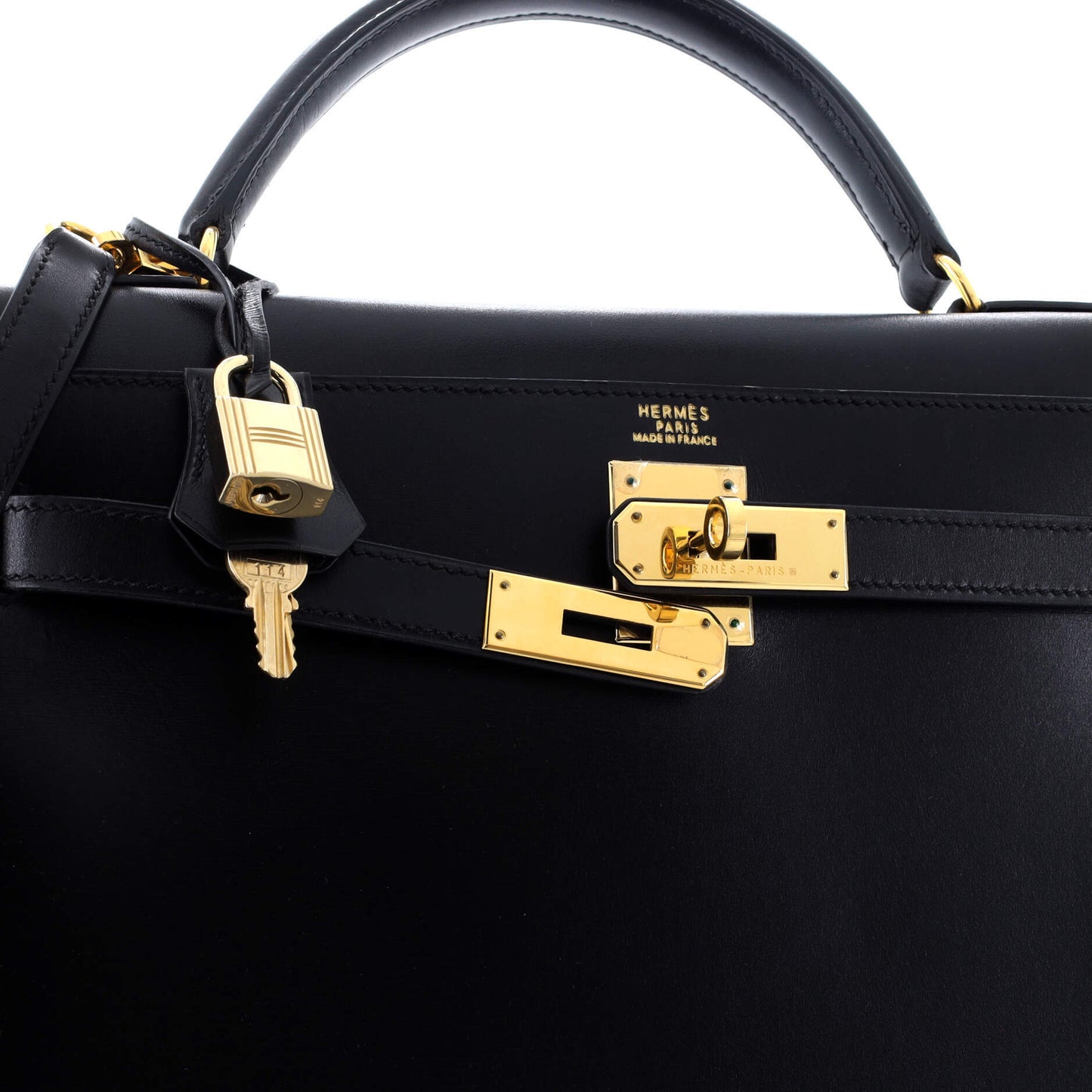 HERMES Kelly Black Box Calf 32