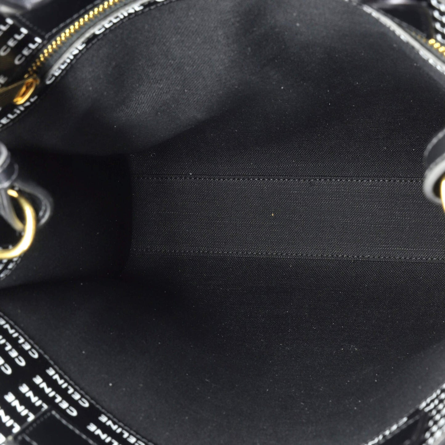 Celine Vertical Cabas Tote All Over Logo Print Leather Small