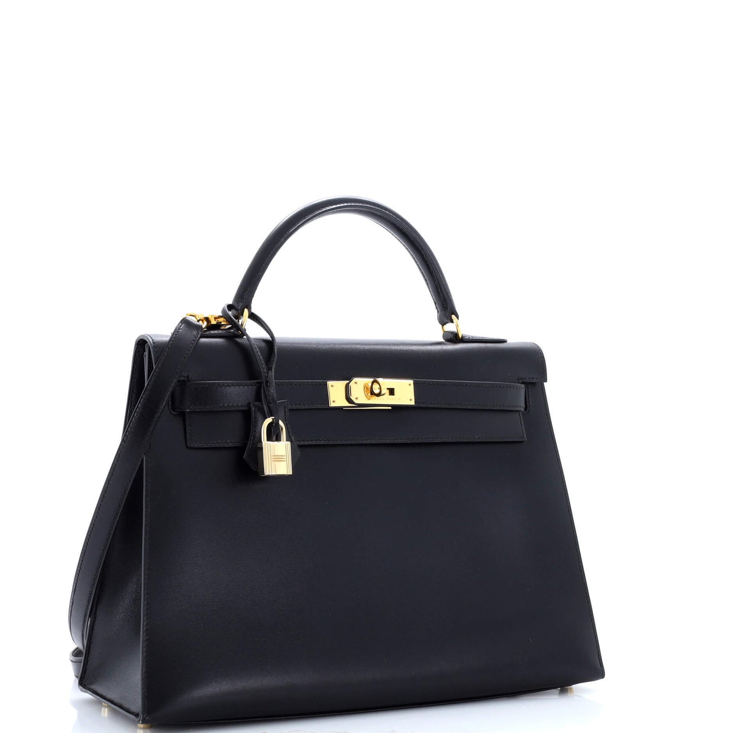 HERMES Kelly Black Box Calf 32