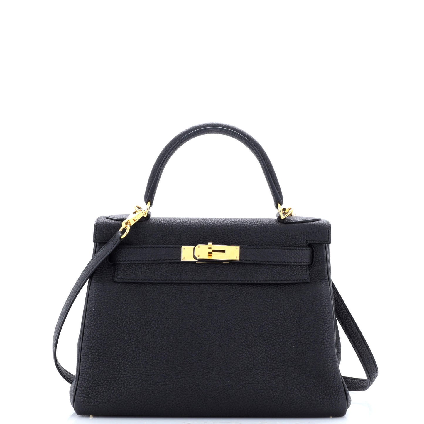 HERMES Kelly Black Togo 28