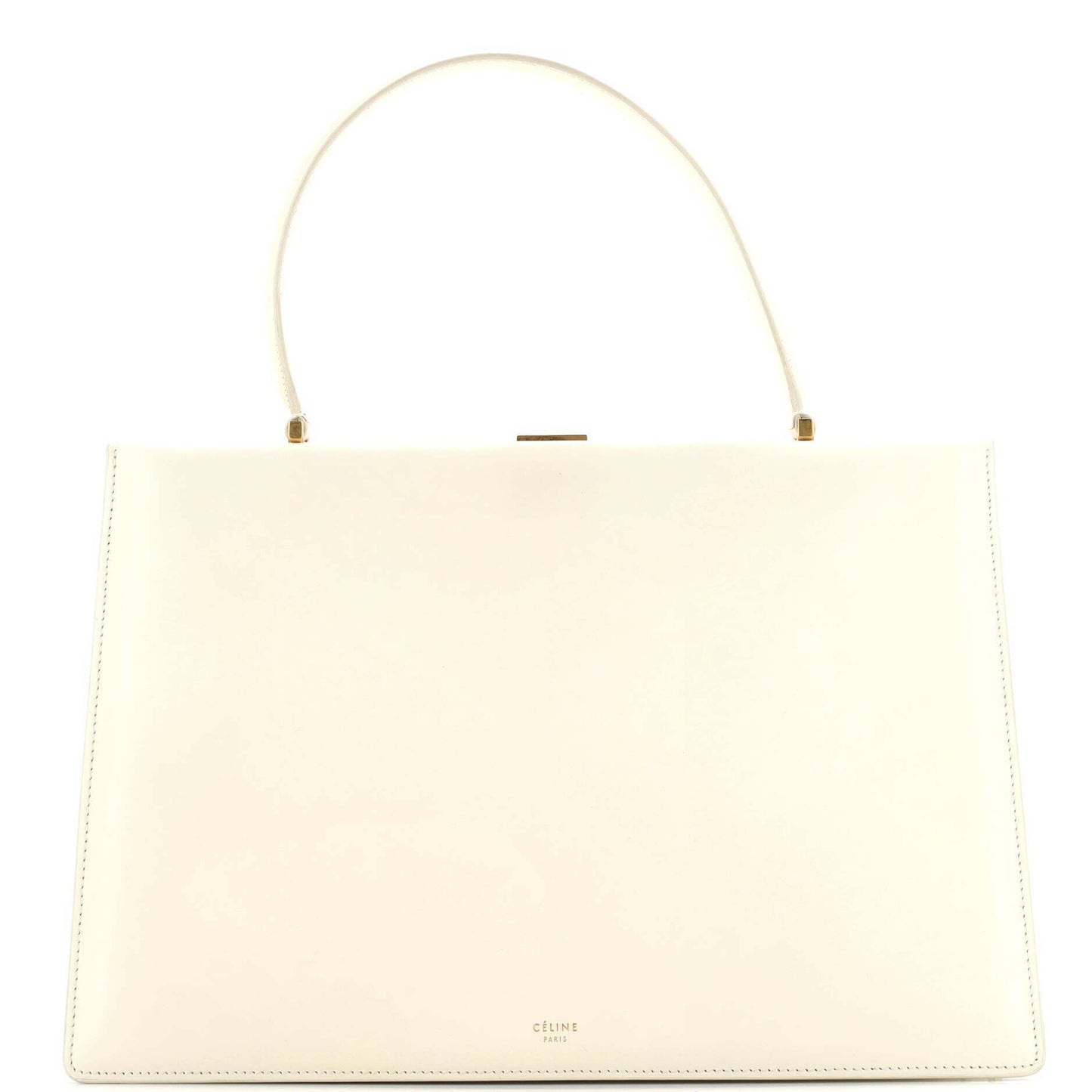 Celine Clasp Top Handle Bag Leather Medium