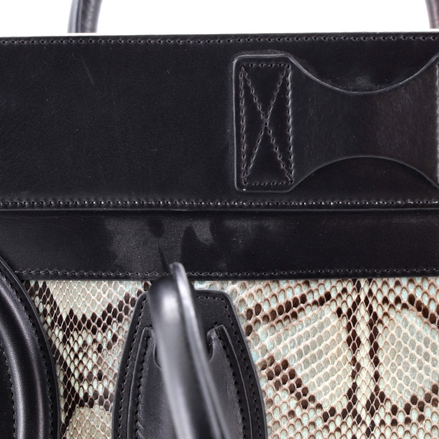 Celine Luggage Bag Python and Leather Mini