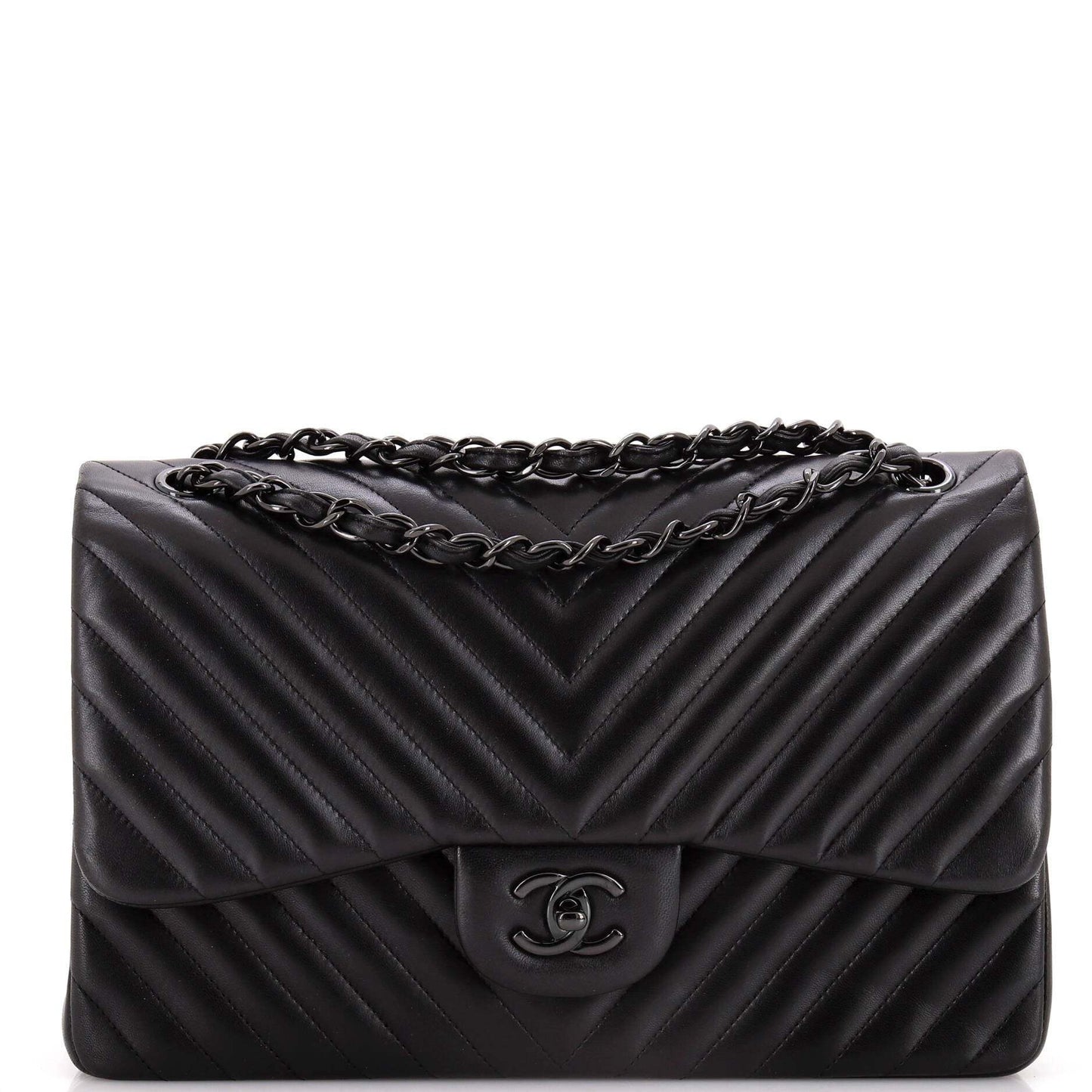 超レア SO BLACK★CHANELラムスキン ジャンボ