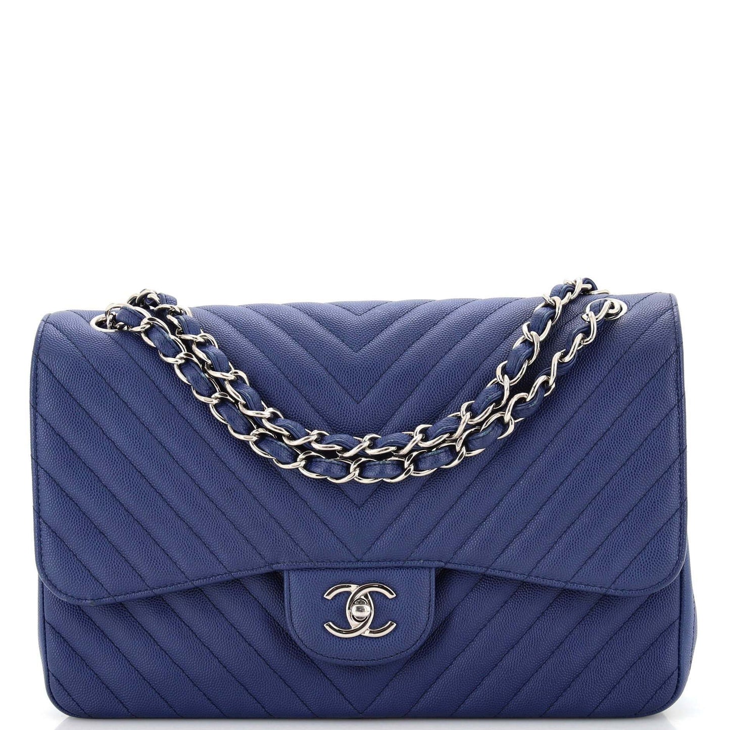 CHANELキャビアスキン シェブロン