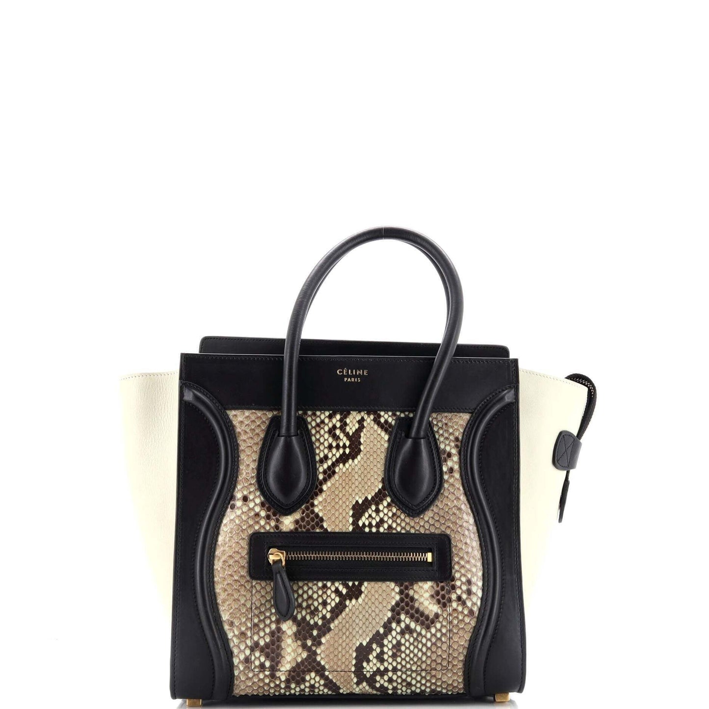Celine Luggage Bag Python and Leather Micro