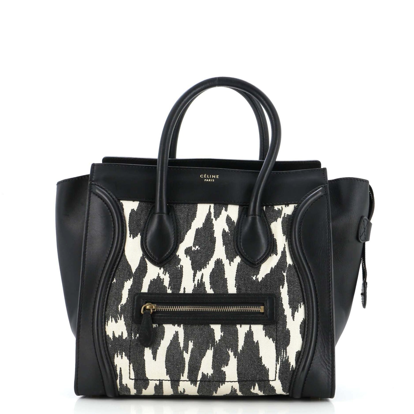 Celine Luggage Bag Printed Canvas and Leather Mini