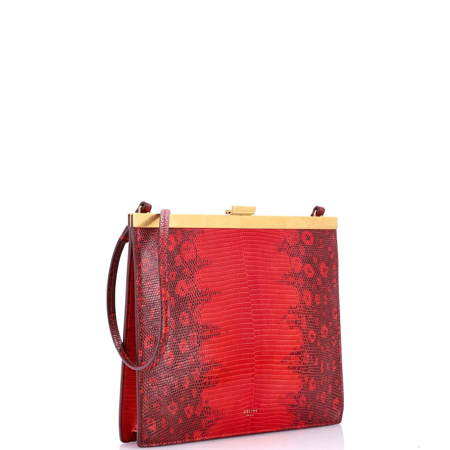 Celine Clasp Crossbody Bag Lizard Mini