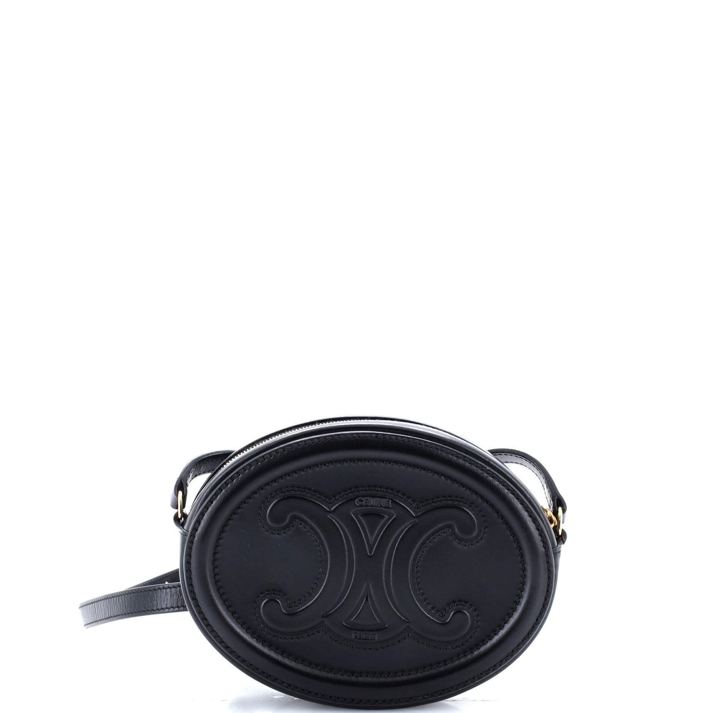 Celine Triomphe Oval Crossbody Bag Leather Mini