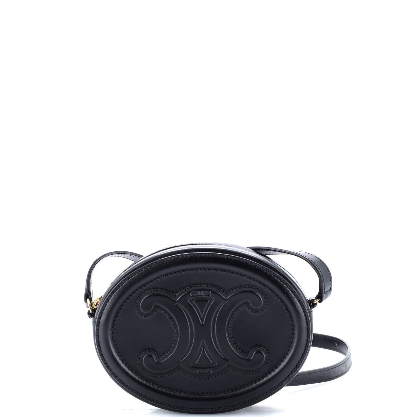 Celine Triomphe Oval Crossbody Bag Leather Mini