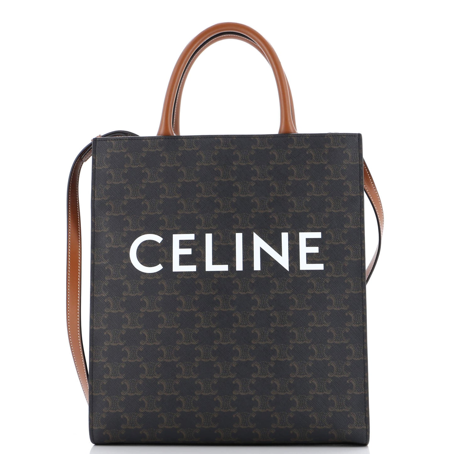 Celine Vertical Cabas Tote Triomphe Coated Canvas Small