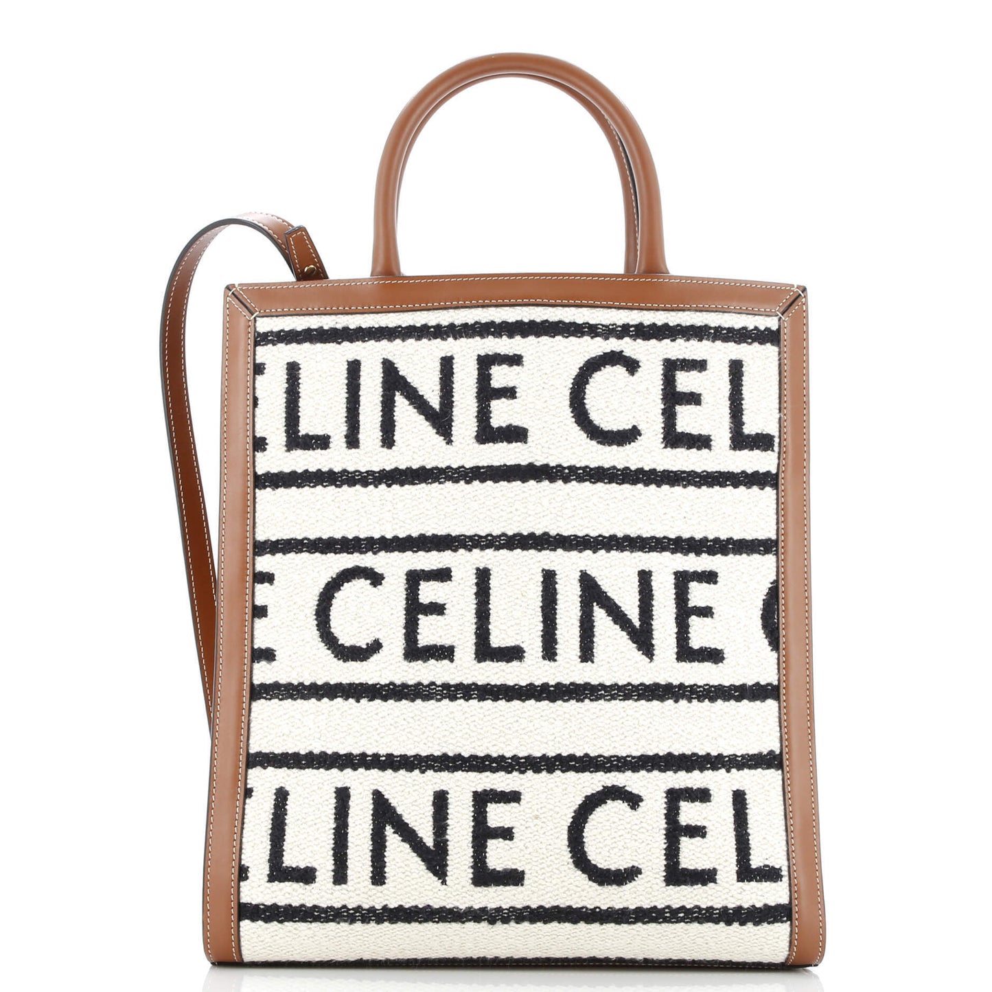 Celine Vertical Cabas Tote Logo All Over Textile Small