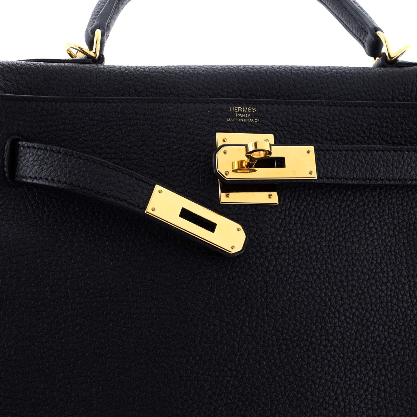 HERMES Kelly Black Togo 28