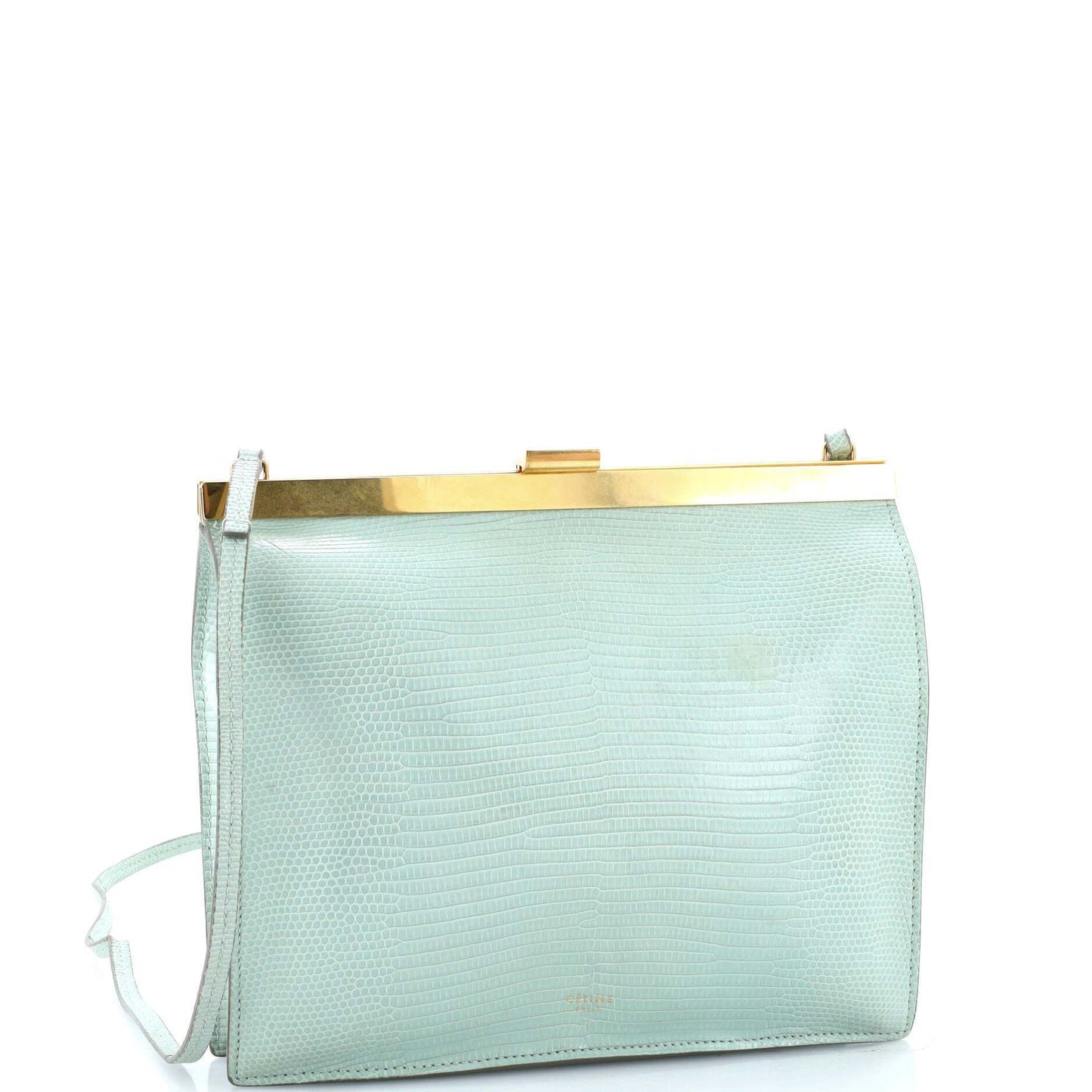 Celine Clasp Crossbody Bag Lizard Mini