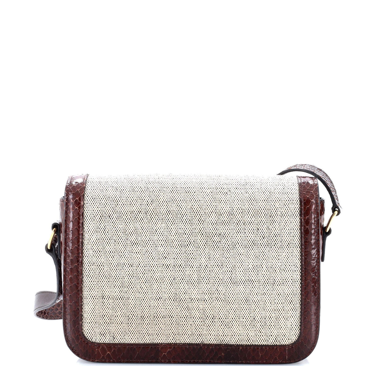 Celine Triomphe Shoulder Bag Canvas with Snakeskin Medium