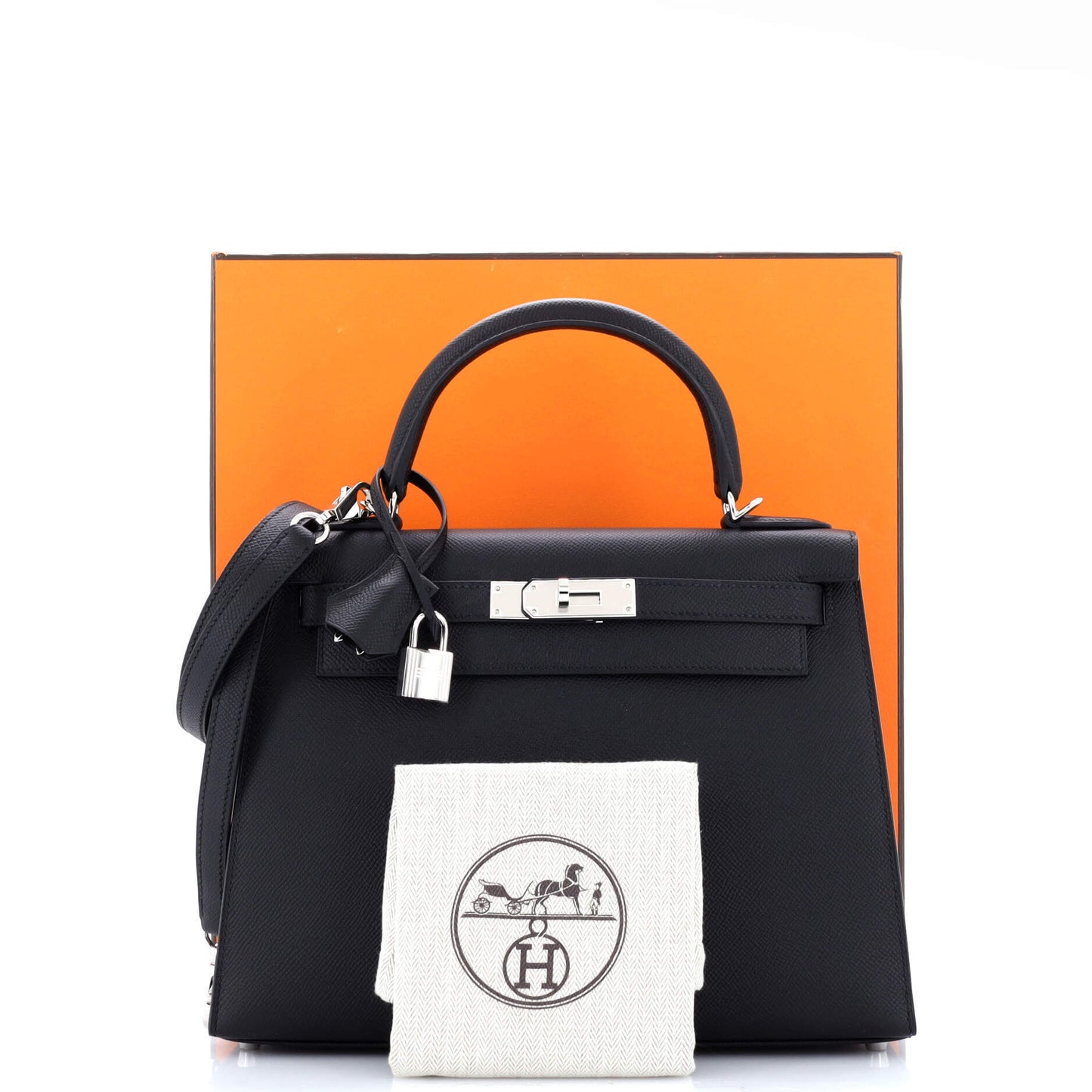 HERMES Kelly Black Epson 28