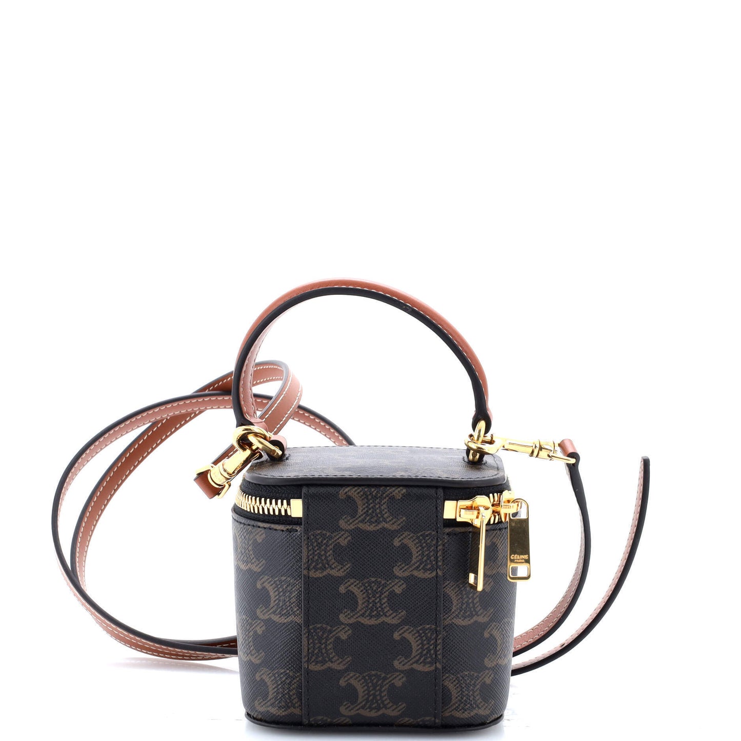 Celine Top Handle Square Vanity Case Triomphe Coated Canvas Mini