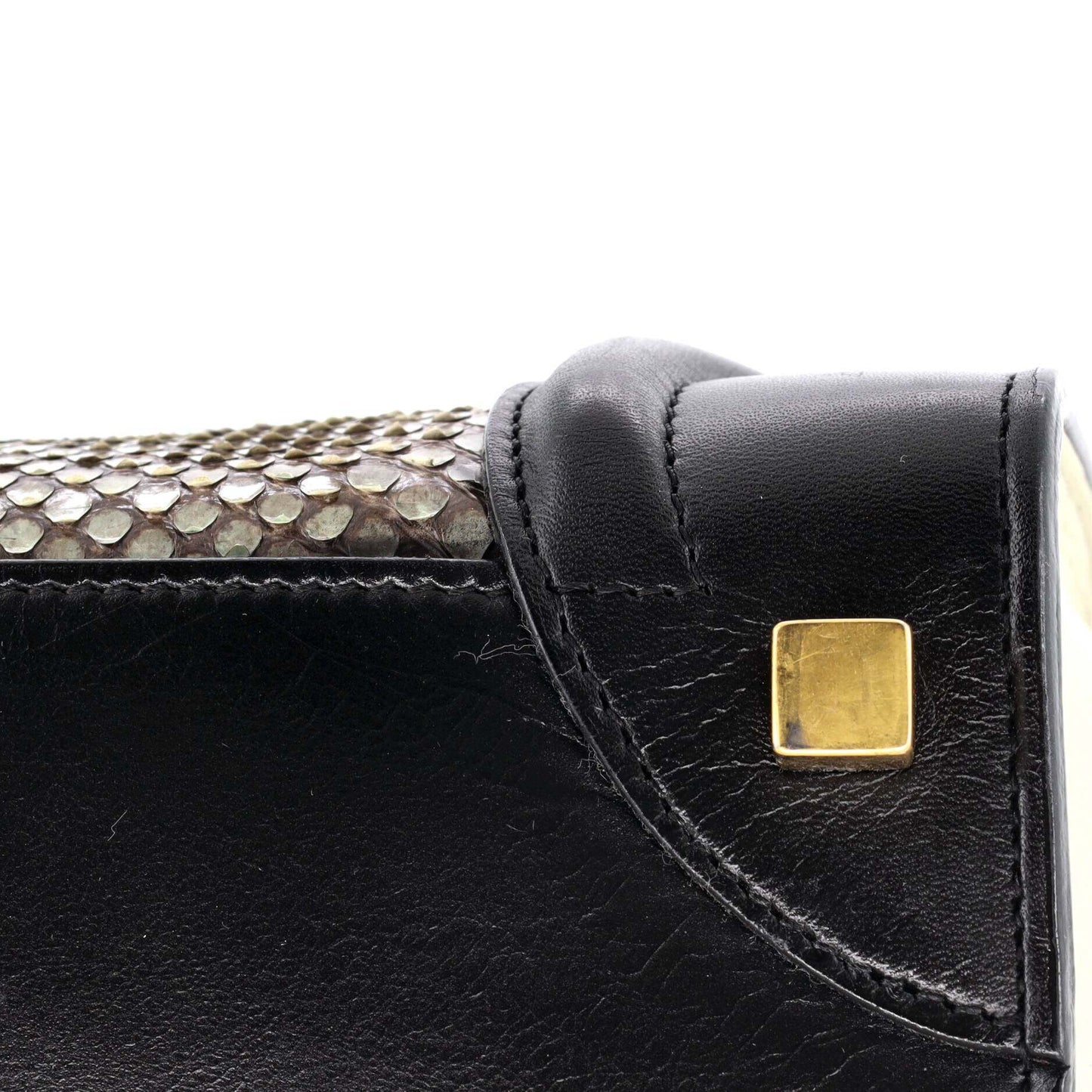 Celine Luggage Bag Python and Leather Micro