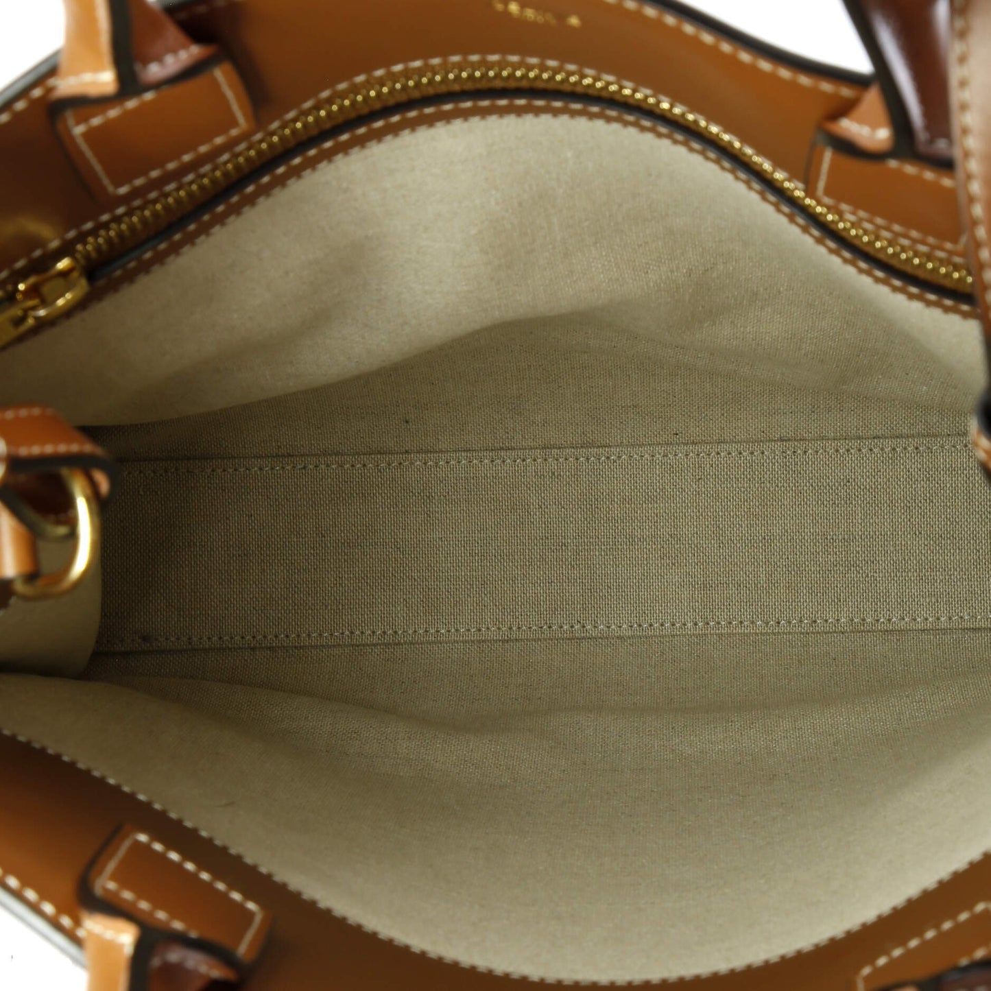 Celine Vertical Cabas Tote Check Canvas and Leather Small
