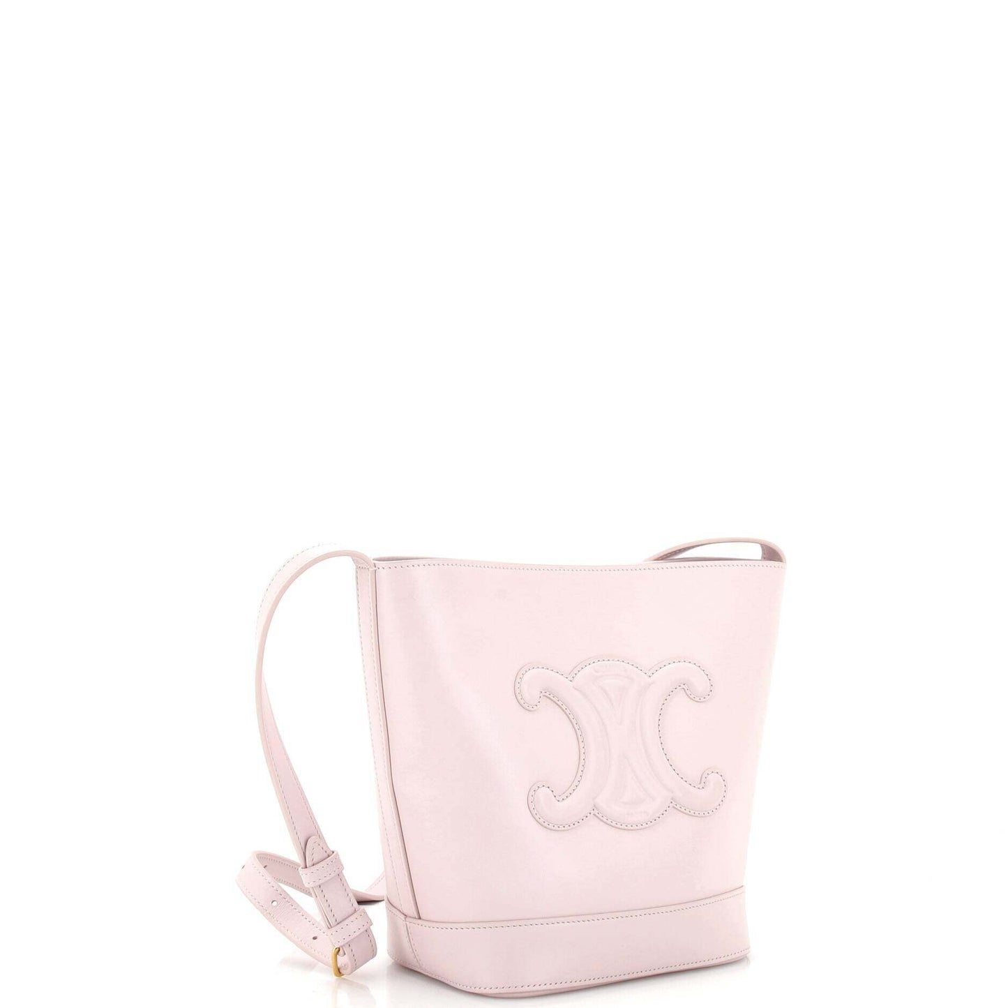 Celine Cuir Triomphe Bucket Bag Leather Small