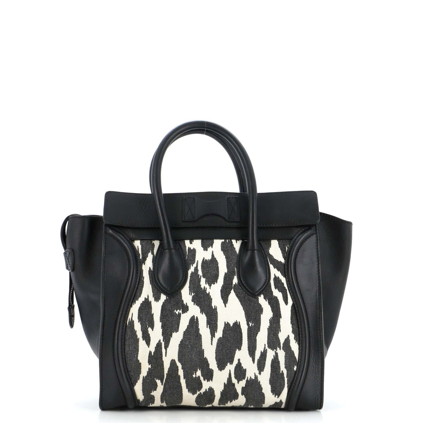 Celine Luggage Bag Printed Canvas and Leather Mini