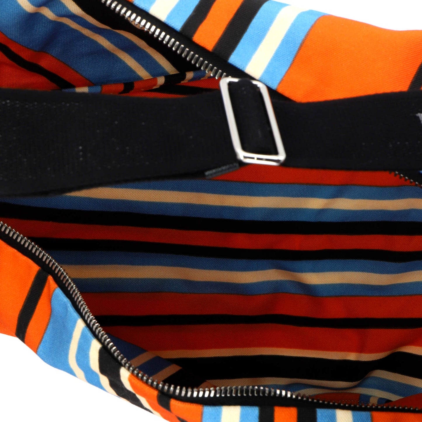 Prada Triangle Logo Zip Crossbody Bag Printed Canvas Large