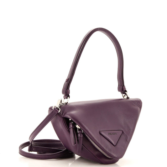 Prada Padded Signaux Triangle Crossbody Bag Leather