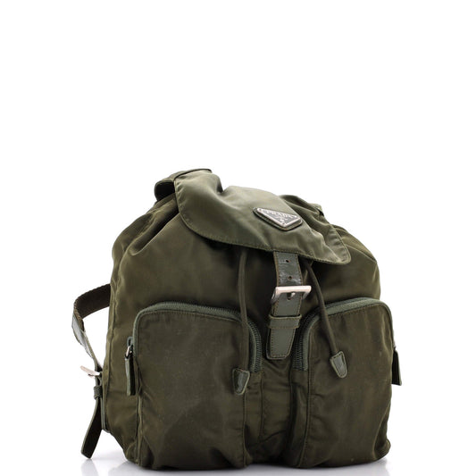 Prada Double Front Pocket Backpack Tessuto Small