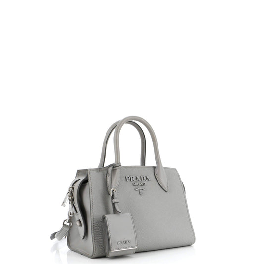 Prada Monochrome Tote Saffiano with City Calf Small