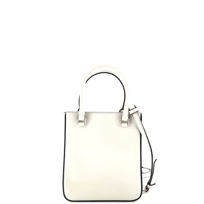 Prada Convertible Open Tote Brushed Leather Mini