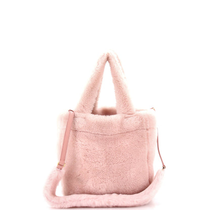 Prada Logo Tote Shearling Small