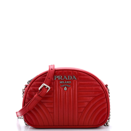 Prada Dome Crossbody Bag Diagramme Quilted Leather Small