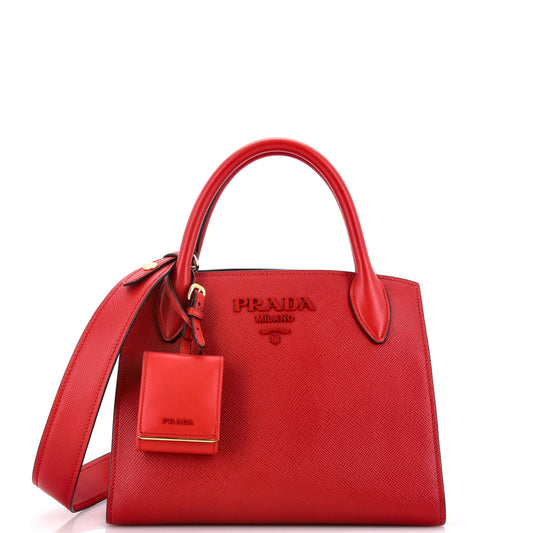 Prada Monochrome Tote Saffiano with City Calf Small