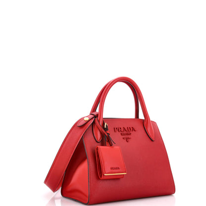 Prada Monochrome Tote Saffiano with City Calf Small