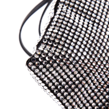 Prada Convertible Open Tote Crystal Embellished Satin Mini