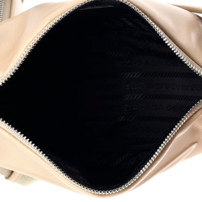 Prada Triangle Logo Zip Crossbody Bag Leather Small