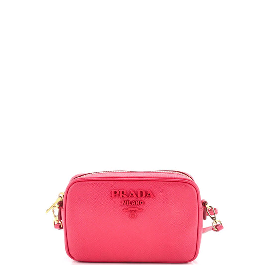 Prada Monochrome Camera Bag Saffiano Leather Small