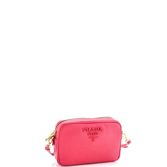 Prada Monochrome Camera Bag Saffiano Leather Small