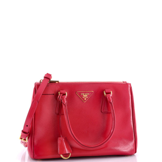 Prada Double Zip Lux Tote Vernice Saffiano Leather Mini