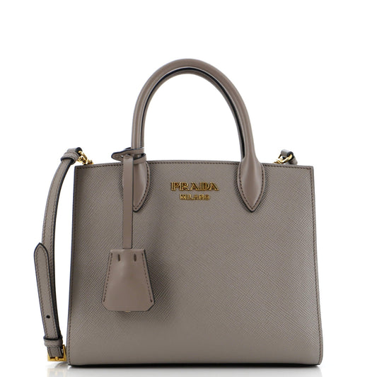 Prada Bibliotheque Tote Saffiano with City Calf Small