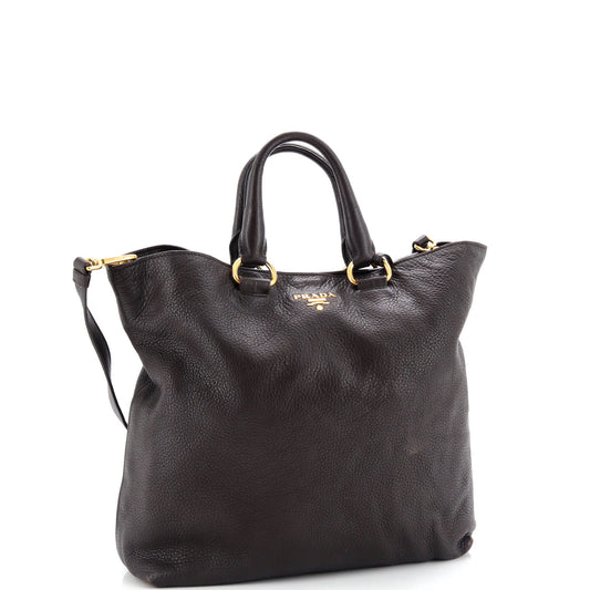 Prada Convertible Shopper Tote Vitello Daino Large