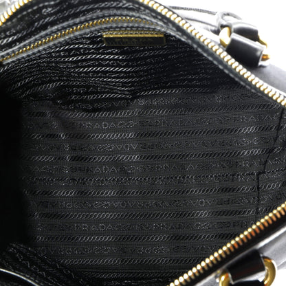 Prada Logo Convertible Zip Tote Canvas with Leather Small