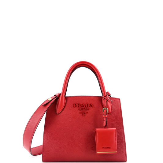 Prada Monochrome Tote Saffiano with City Calf Small