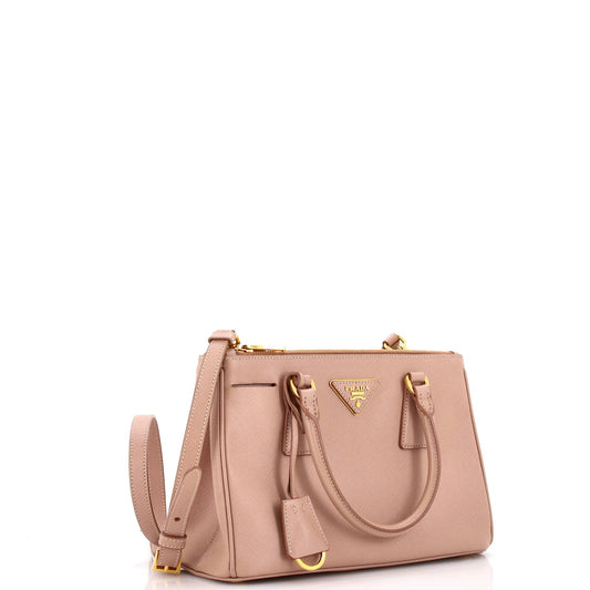 Prada Double Zip Lux Tote Saffiano Leather Mini