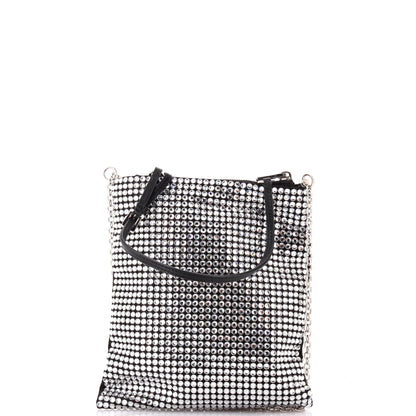 Prada Convertible Open Tote Crystal Embellished Satin Mini
