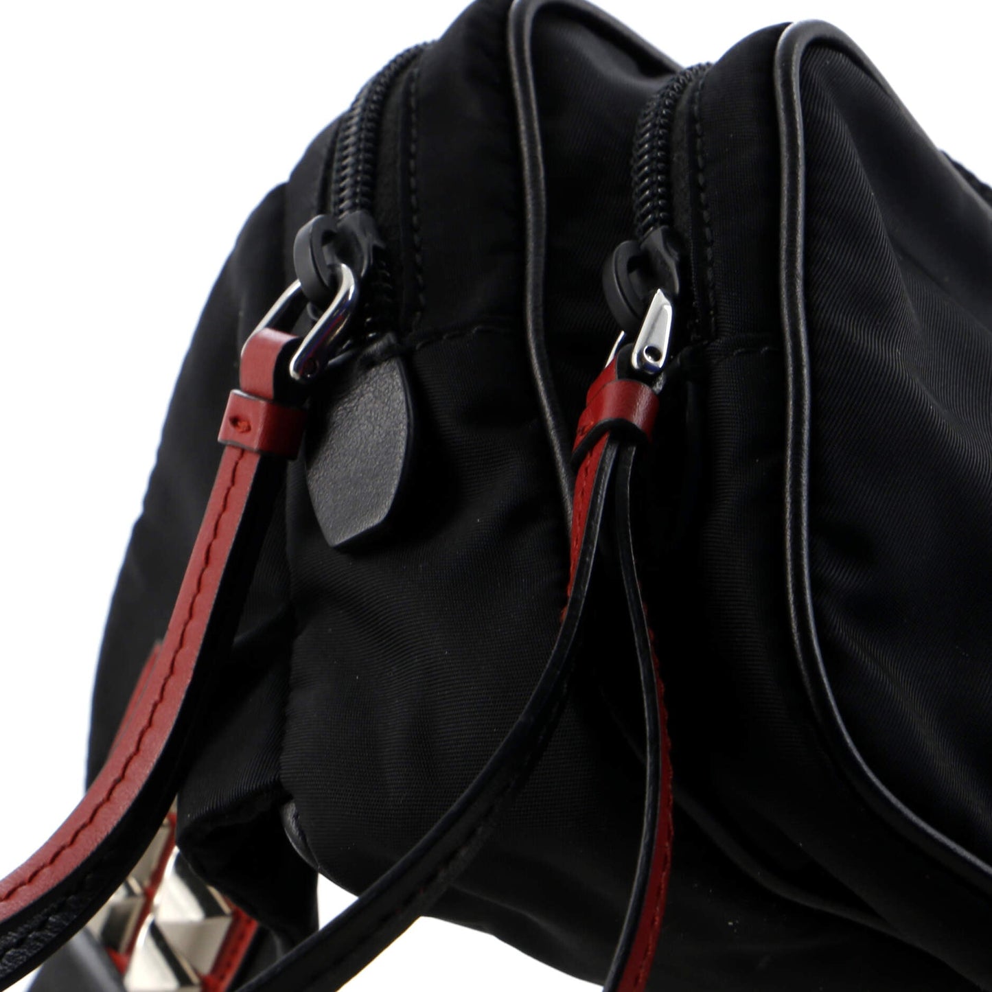 Prada New Vela Belt Bag Studded Tessuto Small