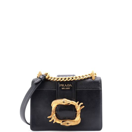 Prada Animalier Cahier Crossbody Bag City Calf and Saffiano Small