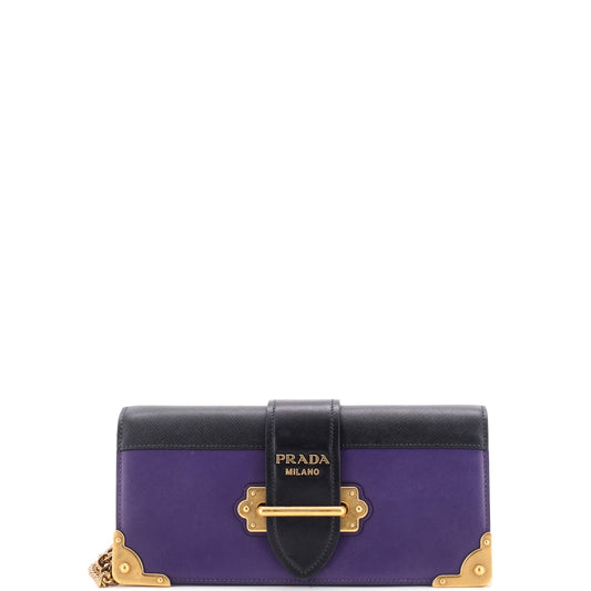 Prada Cahier Chain Clutch City Calf and Saffiano
