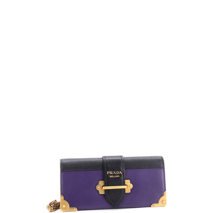 Prada Cahier Chain Clutch City Calf and Saffiano